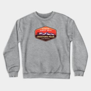 Crestone Peak Colorado - 14ers Mountain Climbing Badge Crewneck Sweatshirt